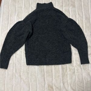 Express Gray Cowl Turtleneck Sweater Oversized Knit
